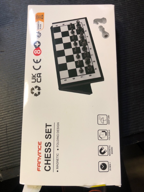 Photo 1 of Chess Sets Travel Board Games: Magnetic Folding Chess Board with Instructions Teen Gifts Family Games Educational Toys for Kids and Adults 9.5 Inch