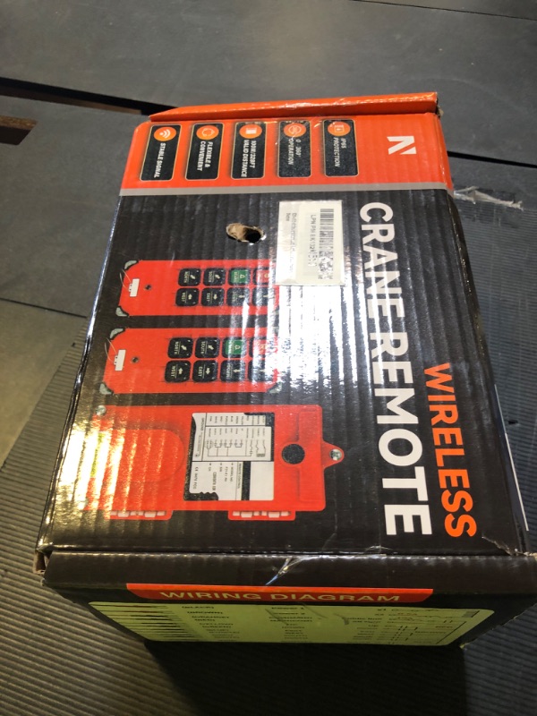 Photo 1 of NEWTRY Wireless Crane Remote Control 8 Buttons 12V 2 Transmitters Industrial Channel Electric Lift Hoist Wireless Switch Receiver (2 Transmitters + DC 12V Receiver)