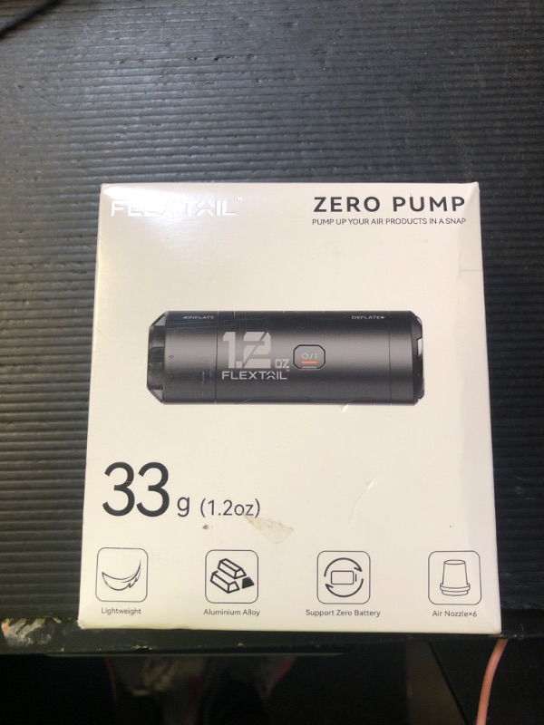 Photo 1 of FLEXTAILGEAR Zero Pump Air Pump for Inflatables, 1.2 oz Ultra-Mini Electric air Pump Portable Air Mattress Pump, Rechargeable Air Pump for Pool Floats Air Bed Air Mattress