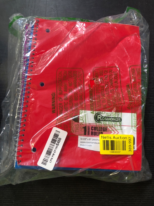 Photo 1 of Rosmonde Spiral Notebook, 12 Pack, 1 Subject, College Ruled, 70 Sheets, 8 x 10-1/2", 3 Hole Punched, Bulk College Ruled Spiral Notebook for School, Single Subject Spiral Notebook Bulk, Assorted Colors