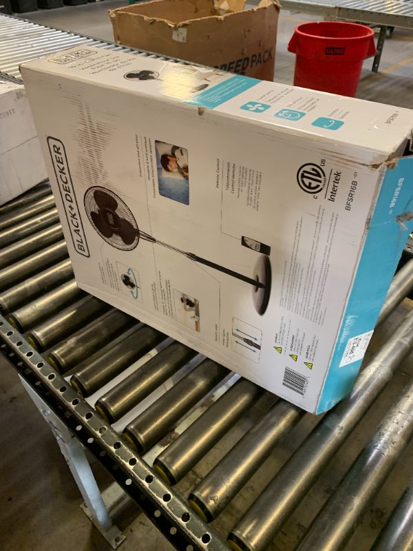 Photo 1 of BLACK+DECKER 16 Inches Stand Fan with Pedestal Base, Height Adjustable Pedestal Fan with Remote and Touch Control Panel, Free Standing Fan with 90-Degree Oscillating and 3-Speed Settings, Black