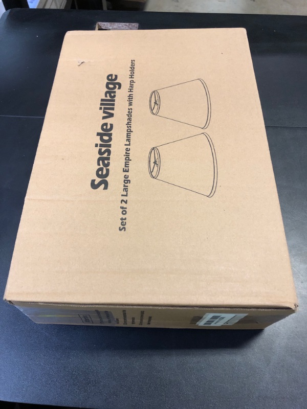 Photo 1 of Empire Lamp Shades Set of 2, 6" Top x 16" Bottom x 10.8" High, Large Beige Lamp Shades for Table Lamps Floor Lamps, Natural Linen Lampshades Replacement, Spider, Harp Holders Included, Easy Assembly