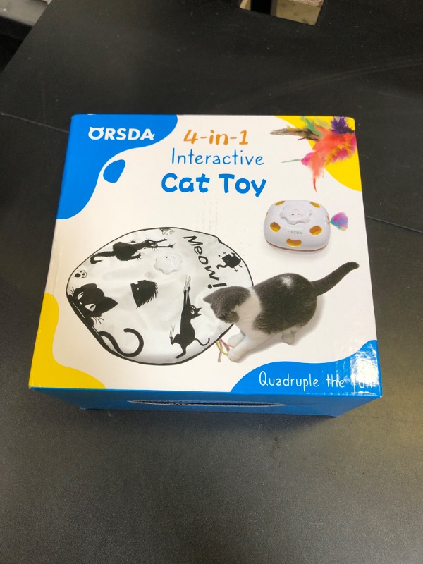 Photo 1 of ORSDA 4 in 1 Interactive Cat Toys - Automatic Cat Toys for Indoor Cats & Kittens, 8 Holes Mice Whack-A-Mole, Hide and Seek Smart Motion with 5PCS DIY Replacement Refills