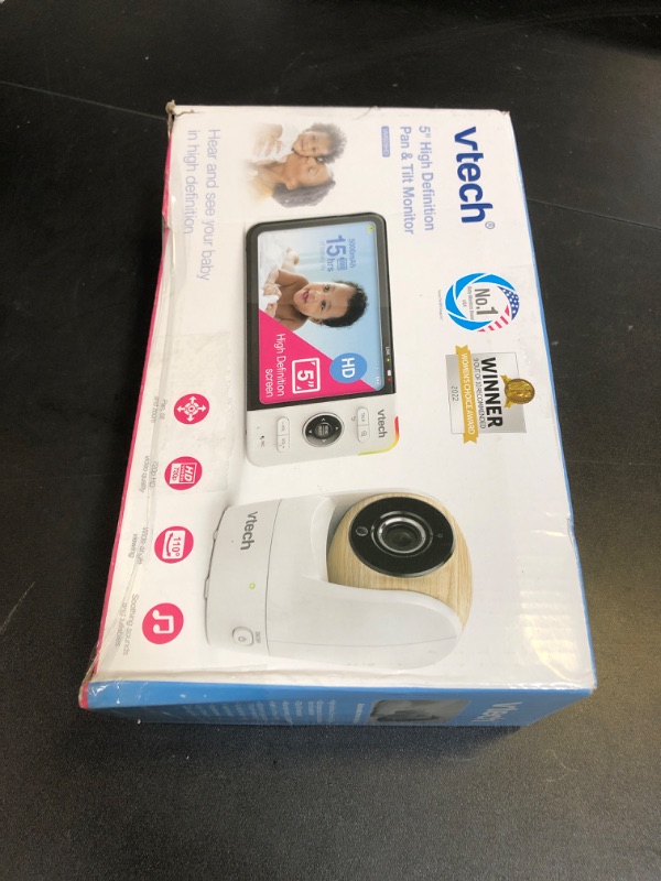Photo 1 of VTech VM928HD 5” 720p HD Display, Super 110 Wide Angle View Baby Monitor, Remote Pan-Tilt-Zoom,Night Vision, Up to 1000ft Range, Temperature Sensor, 9 Soothing Sounds & Lullabies,2-way Talk, No WiFi