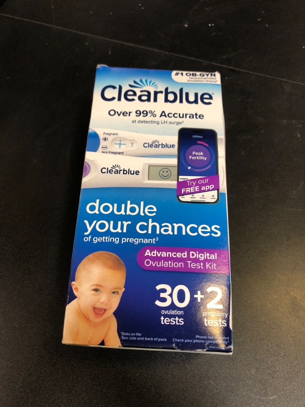 Photo 1 of Clearblue Advanced Digital Ovulation Test Kit, 32 Ct (EXP 12/31/2026)