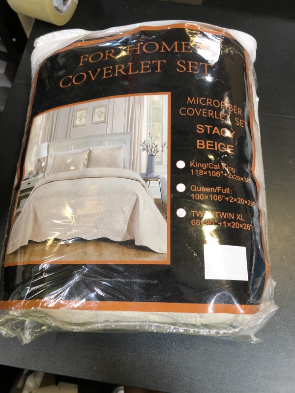 Photo 1 of Home Collection Kids Zone Over Size Elegant Embossed Bedspread Set Light Weight Solid Color New #Stacy (Beige, Twin)
