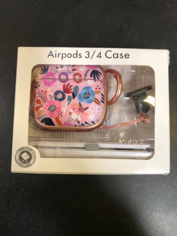 Photo 1 of Inesore with Safety Lock for AirPods 4 Case Cover 2024,Floral Cute AirPod 4th Generation Case for Women Girly with Cleaner Kit and Keychain- Pink Flower