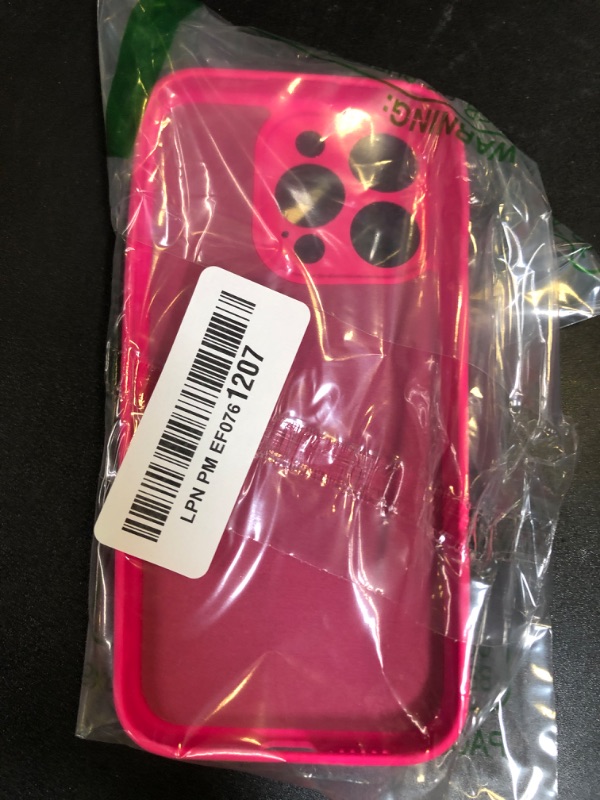 Photo 1 of oakxco for iPhone 15 Pro Phone Case Liquid Silicone, Cute Thin Slim Soft Rubber Gel for Women Men, Smooth Matte Plain Solid Bright Color Girly Simple Case with Camera Cover, Fluorescent Neon Hot Pink