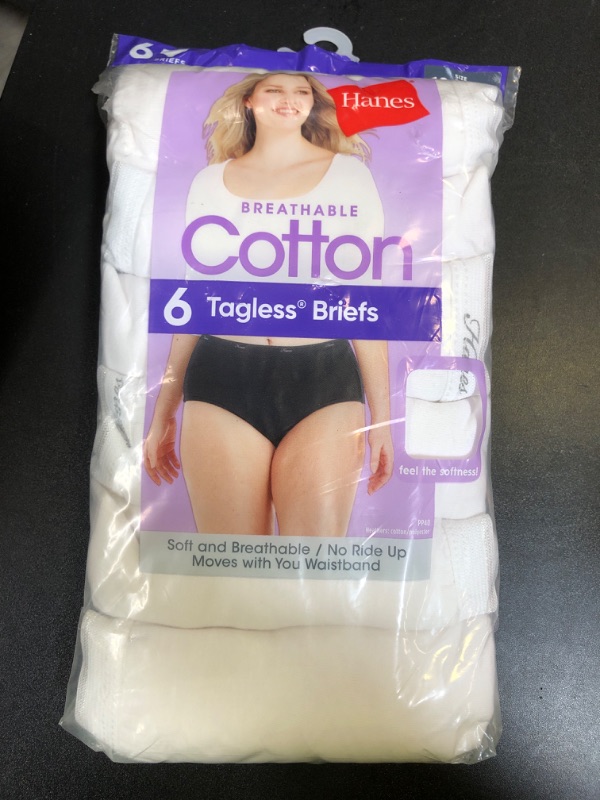 Photo 1 of Hanes womens Cotton briefs underwear, 6 Pack - Brief White, 10 US