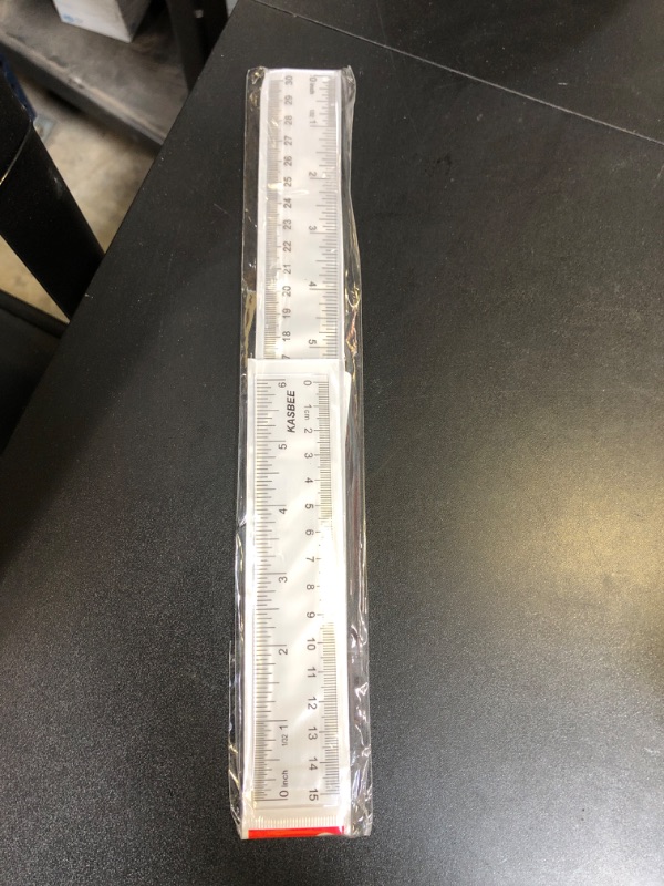 Photo 1 of Plastic Rulers, 6 Inch Ruler, 12 Inch Ruler, Clear Ruler with Centimeters and Inches, Straight Plastic Ruler Set for Students School and Office