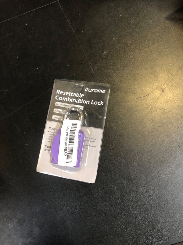 Photo 1 of Puroma 1 Pack Combination Lock for Locker 4 Digit Outdoor Waterproof Padlock for School, Gym, Sports, Fence, Toolbox, Gate, Case, Outdoor, Hasp Storage (Purple)