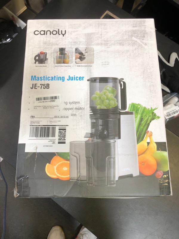 Photo 1 of Cold Press Juicer, 5.8" Wide Feed Chute Juice Extractor Machine with 400W, High Juice Yield, Slow Masticating Juicer for Whole Vegetables & Fruits, Metallic Silver