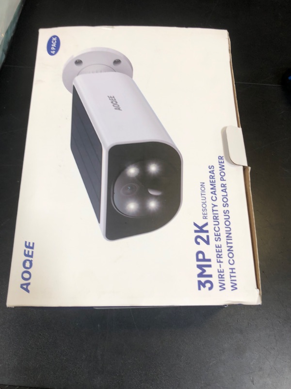 Photo 1 of AOQEE Cameras for Home Security-2K Wireless Security Camera Outdoor with AI Motion Detection & Siren, Non-Stop Solar Powered Charging, Color Night Vision, SD/Cloud Storage, Waterproof, S1 4P
