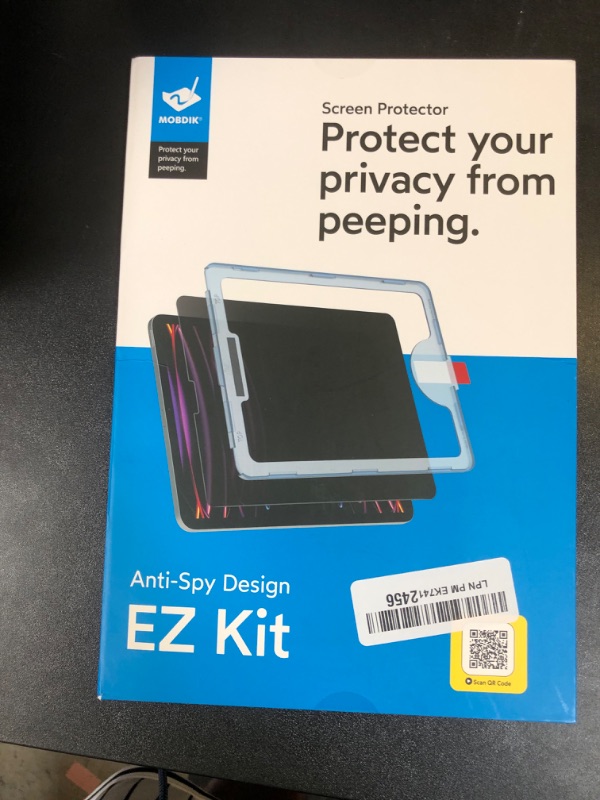 Photo 1 of MOBDIK Privacy Screen Protector Compatible with iPad Pro 11 Inch (2022&2021&2020&2018) & iPad Air 5th / 4th Generation (2022&2020), Anti Spy, 9H Tempered Glass, EZ Kit 1 Pack