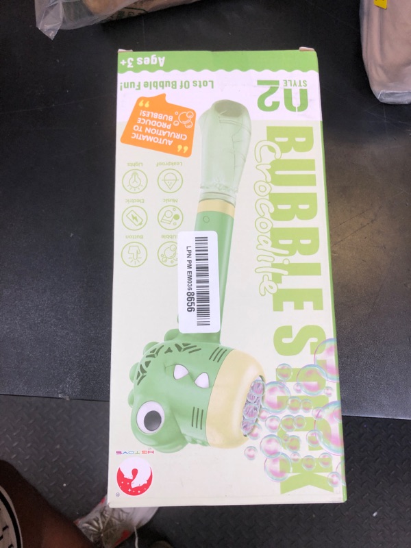 Photo 1 of Bubble Machine Wand for Kids Toddlers Age 1 2 3 4 5 6 7 8 Years Old Birthday Party Easter Day Gifts with Music&Light Automatic Cute Baby Outdoor Outside Toy Game for Little Girl Boy Include Solution