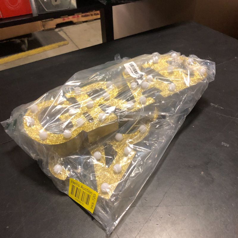 Photo 1 of Aurelema Graduation Decorations 2025, LED Marquee Light Up Letters "GRAD 2025" Wooden Grad Party Decoration Lights for Wall Table Decor School College Party Supplies(Gold Glitter)