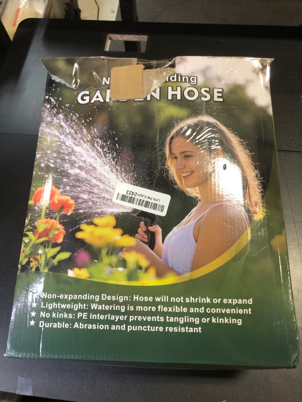 Photo 1 of Lipoliftco Garden Hose 100FT, Non-Expanding, Lightweight Hose With 8 Function Nozzle, Leak-Proof, No-Knot, Easy to Carry, Wear-Resistant, Sturdy, Flexible, 3/4GHT, Water Hose for Yard, Garden, Outdoor