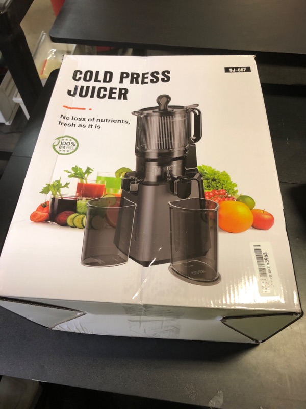 Photo 1 of Juicer Machines with 5.8" Large Feed Chute, Cold Press Juicer For Whole Vegetables and Fruits, 400W Professional Slow Masticating juicer Easy to Clean for Batch Juicing (Titanium Gray)