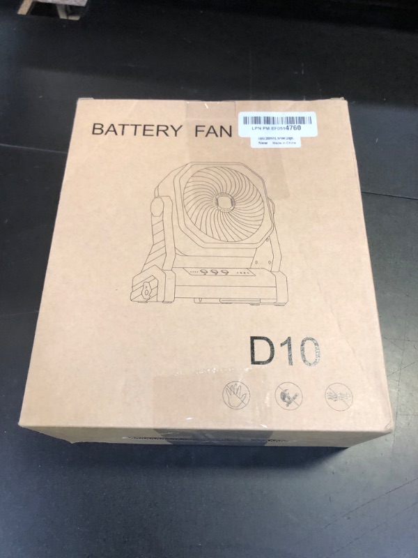 Photo 1 of 20000mAh Camping Fan, Rechargeable Portable Fan with 400 Lumes Light, 360° Rotatable Hook, 270° Pivot, 4 Speeds, 58Hrs Battery Powered for Tent Car Trip Outdoor BBQ Hurricane Power Outages