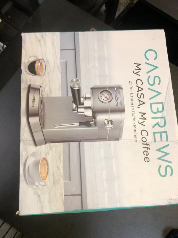 Photo 1 of CASABREWS CM5418 Espresso Machine 20 Bar, Compact Espresso Maker with Steam Milk Frother, Stainless Steel Coffee Machine with 34oz Removable Water Tank for Cappuccino, Latte, Silver