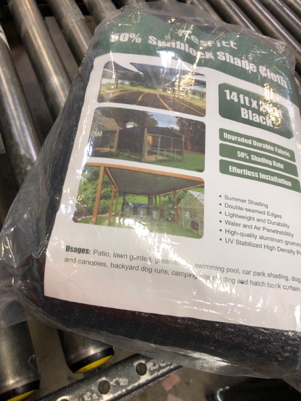 Photo 1 of Kesfitt Garden 50% Shade Cloth, Resistant Sun Shade Net 14x20FT Mesh Tarp with HDPE Material and Reinforced Grommets Shade Trap for Greenhouse, Plant, Pergola, and Backyard Patio Sunshade