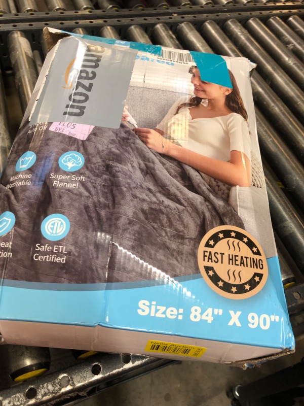 Photo 1 of Electric Heated Blanket 84" x 90" Queen Size with 6 Levels & 8h Auto Off, Ultra Soft Flannel Full Body Heating Blanket, Machine Washable, Grey