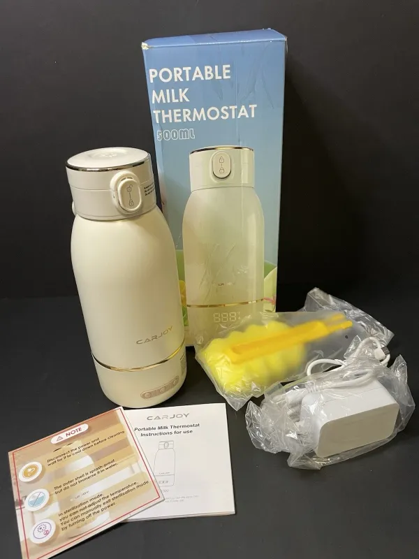 Photo 1 of Carjoy Portable Milk Thermostat 500ml Travel Warmer - Stainless Steel - Openbox