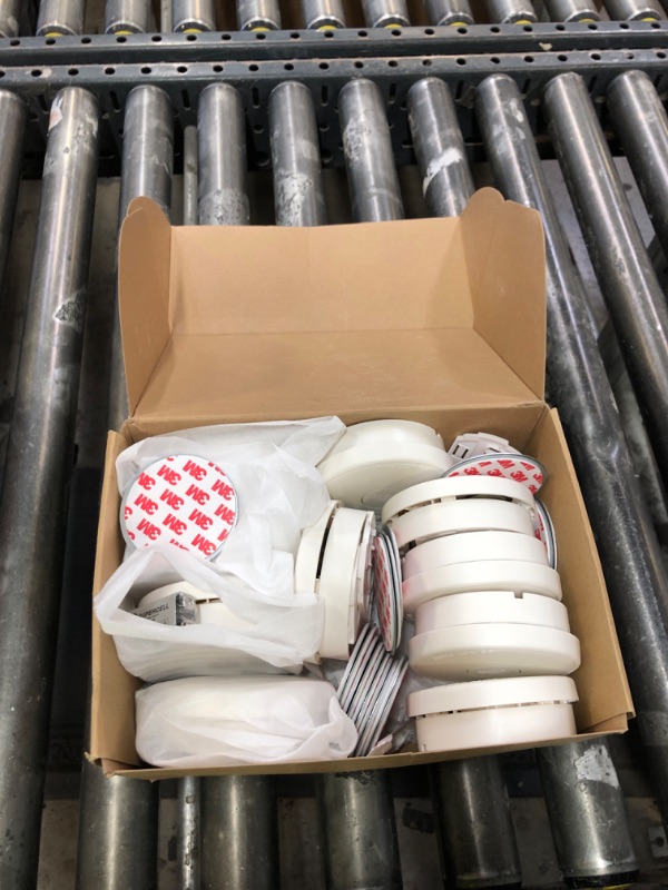 Photo 1 of 10 Packs Fire Alarms Smoke Detectors, Smoke Alarm Battery Operated, Fire Alarm with Test Button & Low Battery Signal, Photoelectric Technology Fire Detectors for Bedroom and Home
