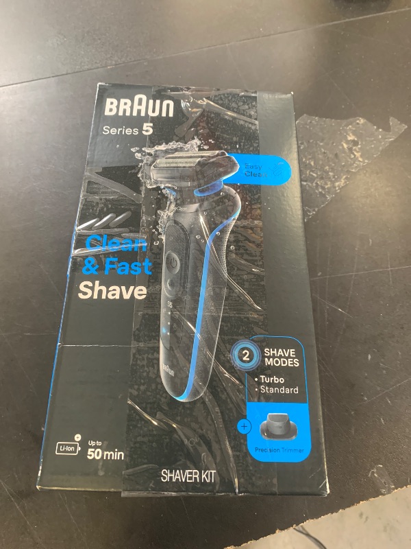 Photo 1 of Braun Electric Shaver for Men, Series 5 5118s, Waterproof, Wet & Dry Shave, Turbo Shaving Mode, Foil Shaver with Precision Trimmer, Battery Powered, 50 Minute Battery Runtime