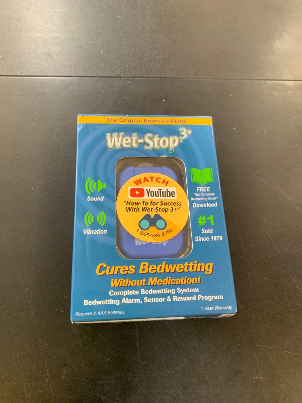 Photo 1 of Wet-Stop 3 Blue Bedwetting Enuresis Alarm with Loud Sound and Strong Vibration for Boys or Girls, Proven Solution for Bedwetters