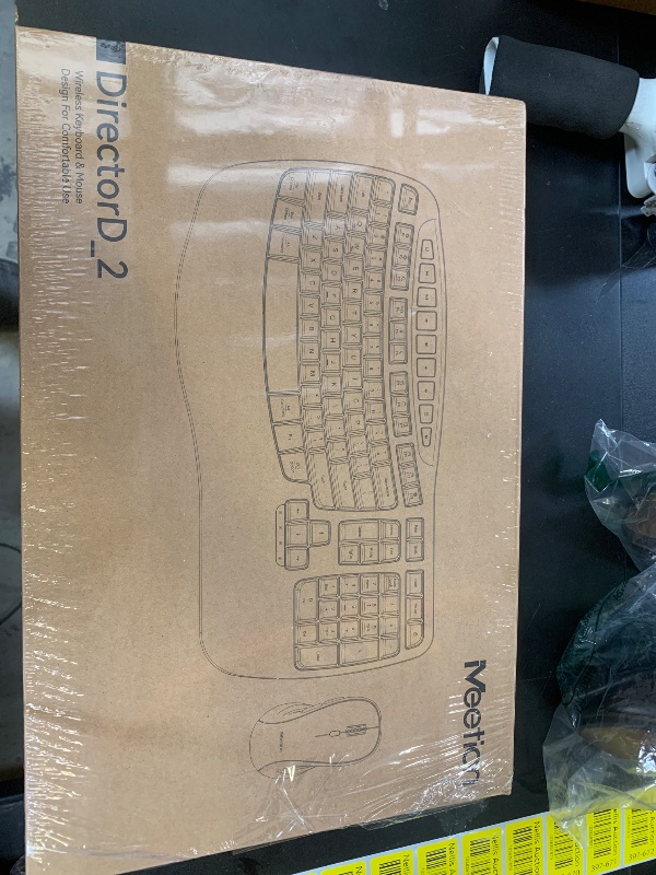 Photo 1 of MEETION New Ergonomic Keyboard and Mouse Wireless Combo, Wave Keys Natural Typing, 2.4G Wireless Keyboard with Wrist Rest, 4 Adjustable DPI Optical Mouse, Computer/Laptop/Windows/Mac, Black