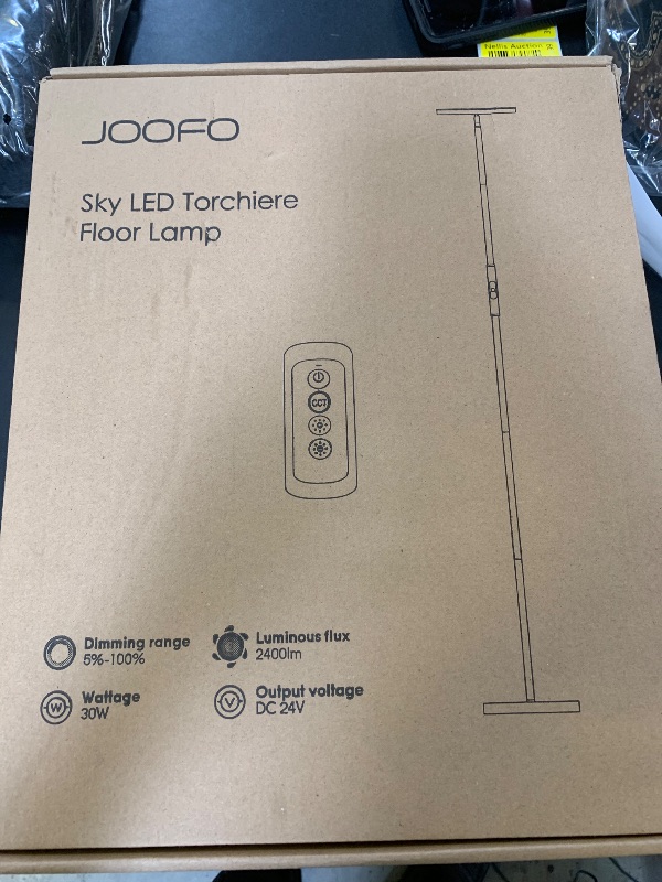 Photo 1 of JOOFO Floor Lamp,30W/2400LM Sky LED Modern Torchiere 3 Color Temperatures Super Bright Floor Lamps-Tall Standing Pole Light with Remote & Touch Control for Living Room,Bed Room,Office (Brushed Gold)