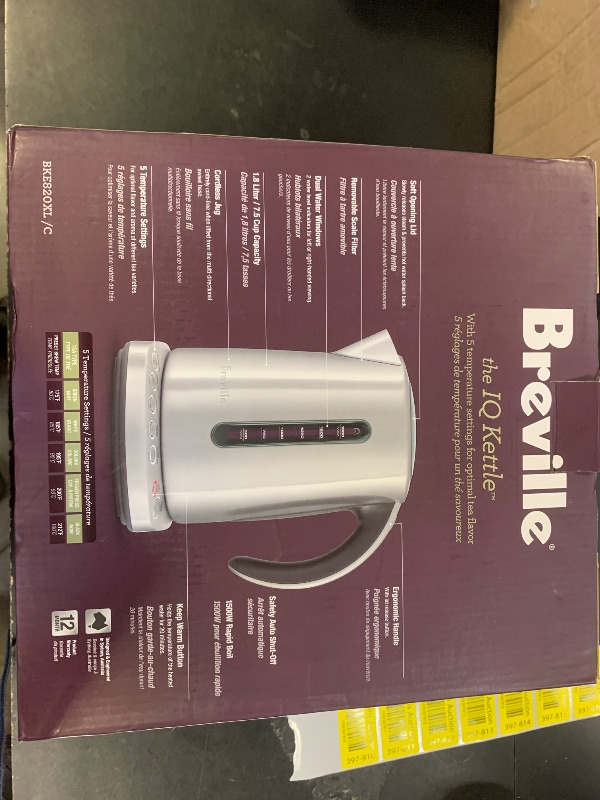 Photo 1 of Breville BKE820XL IQ Kettle Water Heater, 7 Cup, Brushed Stainless Steel