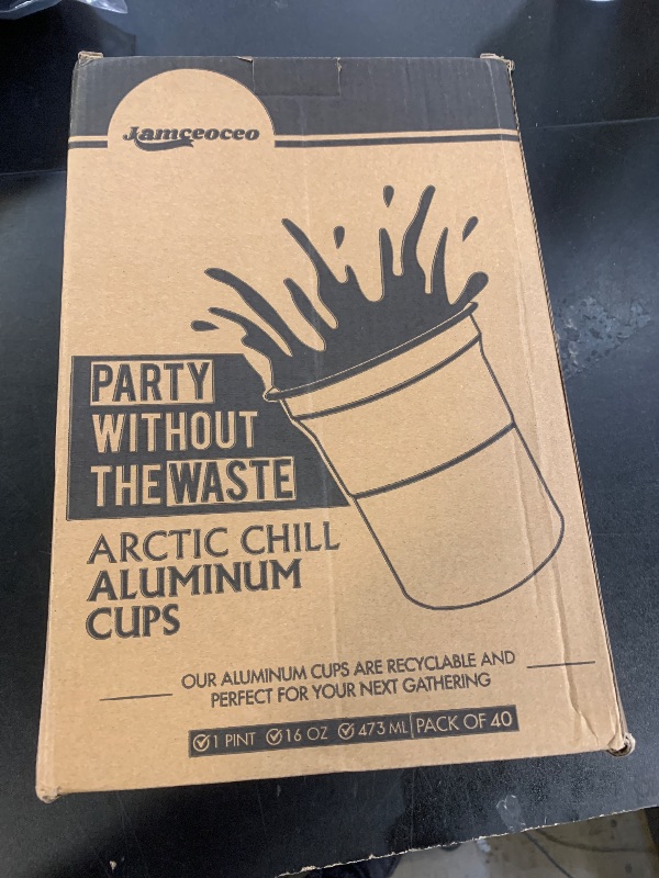 Photo 1 of Jamceoceo 40 PCS 100% Recyclable Metal Cups 16 oz Aluminum Party Cups, Reusable Drinking Cups, Coffee Cups, Disposable Cups, Great for Family Gatherings, Outdoor Events and Parties! (Silver)