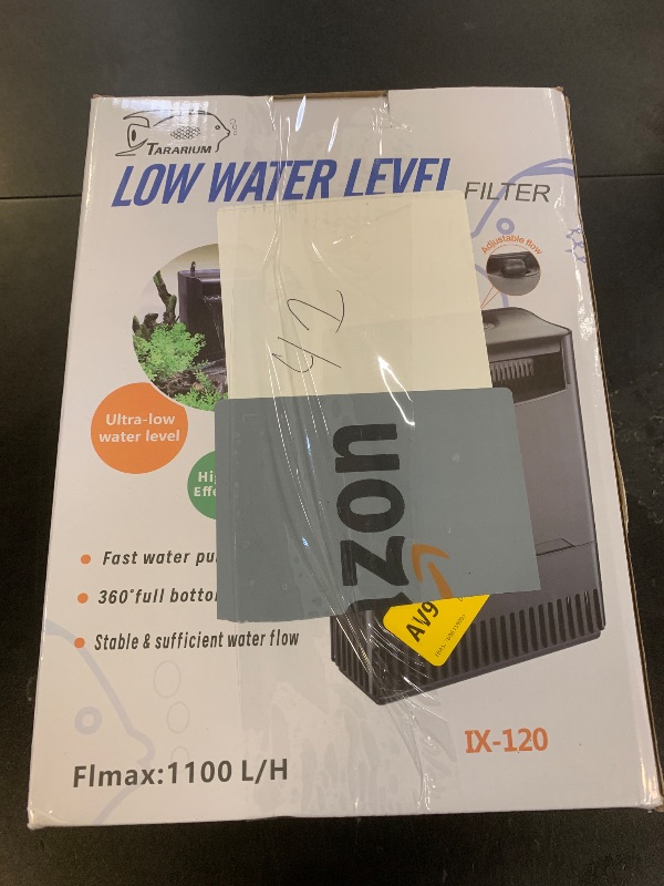 Photo 1 of 290GPH Turtle Tank Filter for 20-55 Gallon, Turtle Filter Low Water Level Available and Flow Adjustable, Turtle Water Filter for Shrimps Amphibians Turtle Tank Saltwater Freshwater Crystal Clear