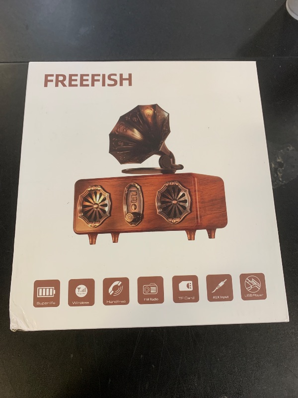 Photo 1 of FREEFISH Retro Bluetooth Speaker Retro Radio with 5.4 Bluetooth Version, FM Radio, Bass Vintage Wireless Speaker Support USB/TF/AUX Player for Home Office Room Bedroom, Decorations