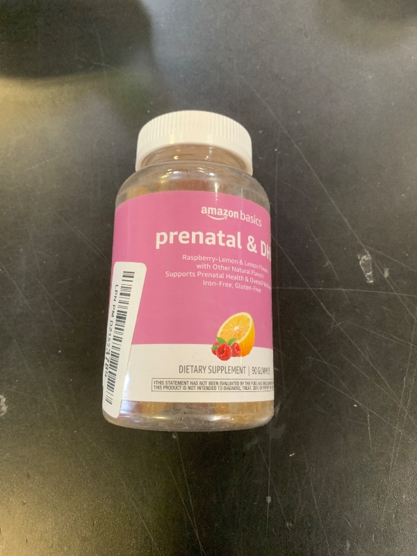 Photo 1 of Amazon Basics Prenatal & DHA Gummy, Rasberry & Lemon Flavor, 90 Count (Previously Solimo)