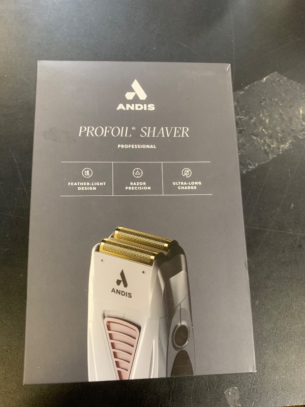 Photo 1 of Andis TS-1 17235 Pro Foil Lithium Titanium Foil Shaver, Cord/Cordless, Smooth Shaving Cordless Shaver with Charger, Gray
