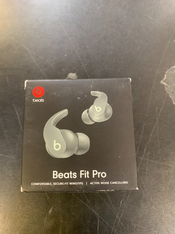 Photo 1 of Beats Fit Pro - True Wireless Noise Cancelling Earbuds - Apple H1 Headphone Chip, Compatible with Apple & Android, Class 1 Bluetooth®, Built-in Microphone, 6 Hours of Listening Time – Sage Gray