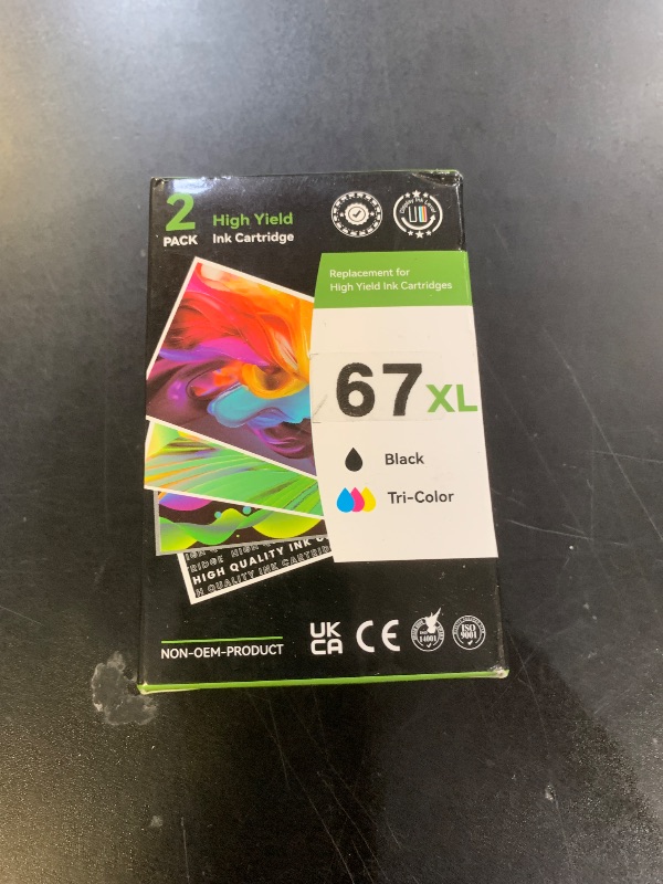Photo 1 of Countinc Compatible 67XL Ink Cartridge Replacement for HP DeskJet 2855e 2700 2700e 2755 2755e 2752 4152 2755 Envy 6000 6055 6055e 6400 6455, Black, Tri-color, 2-Pack
