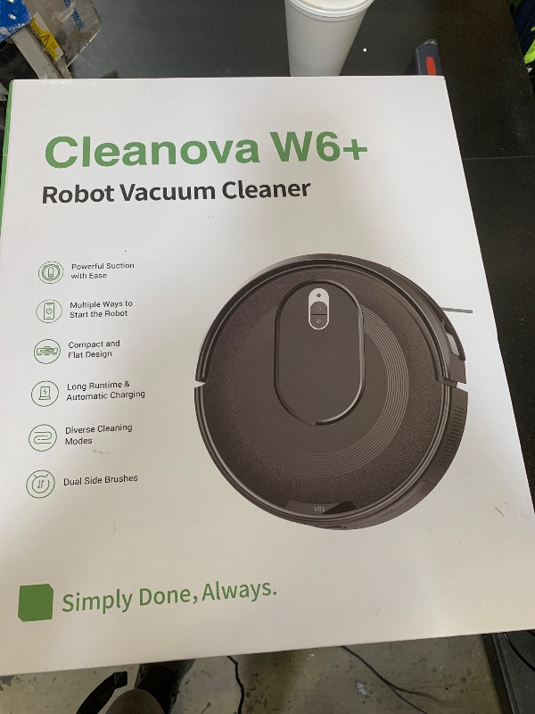 Photo 1 of KOZVIX W6+ Robot Vacuum Cleaner,2800Pa Suction,720ml Large Capacity,120 Mins Runtime,Self-Charging Slim Robotic Vacuums,APP/Voice/Remote Control,No Entanglement Suction Port Ideal for Pet (Black)