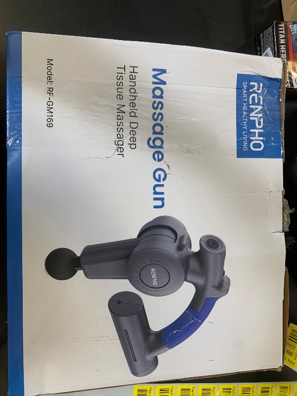 Photo 1 of RENPHO R4 Massage Gun with Adjustable Arm, FSA and HSA Eligible Back Massager for Athletes, Portable Deep Tissue Percussion Muscle Tool with Carry Case, Gifts for Men and Women