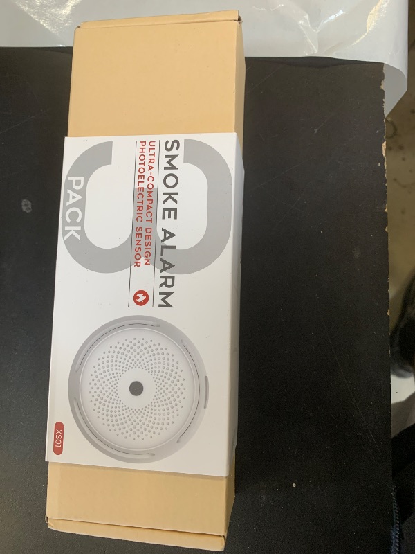 Photo 1 of X-Sense Mini Smoke Alarm, 10-Year Battery Fire Alarm Smoke Detector with LED Indicator & Silence Button, XS01, 3-Pack