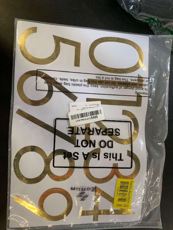 Photo 1 of Zonon 88 Pieces 8 Sheets Vinyl Number Stickers Mailbox Self Adhesive Waterproof Numbers for Mailbox Sign Window Door Cars Trucks Home Business Address(4 Inch,Gold)