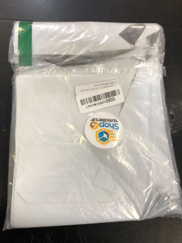 Photo 1 of Shop4Mailers 7.5 x 10.5 Glossy White Plastic Self Seal Poly Mailer Flat Bags Waterproof Shipping Envelope 1.7 Mil for Apparel, Clothes, Shirts, Books – Permanent Adhesive Seal (100 Pack)