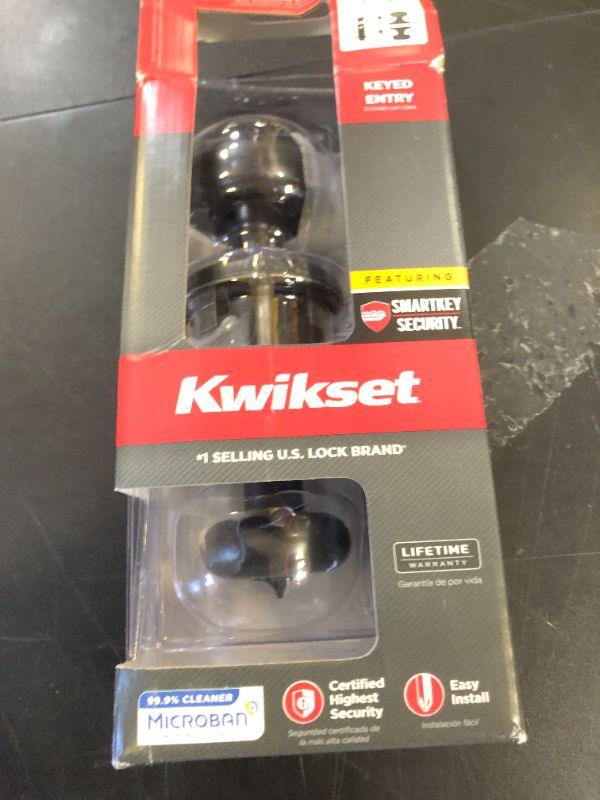 Photo 1 of Kwikset Juno Entry Door Knob with Lock and Key, Secure Keyed Handle Exterior, Front Entrance and Bedroom, Venetian Bronze, Pick Resistant SmartKey Rekey Security and Microban