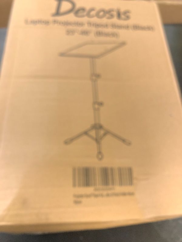 Photo 1 of DECOSIS Projector Stand Tripod from 23" to 46", Laptop Tripod Stand Height Adjustable with Gooseneck Phone Holder, Laptop Floor Stand for Office, Home, Stage, Studio, DJ Racks Holder Mount