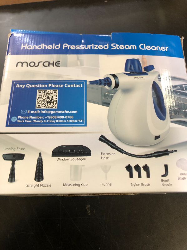 Photo 1 of Handheld Pressurized Steam Cleaner with 11-Piece Accessory Set, Multi-Surface Steamer for Cleaning, All Natural Steam Cleaner for Home, Upholstery, Car, Floor, Kitchen and More