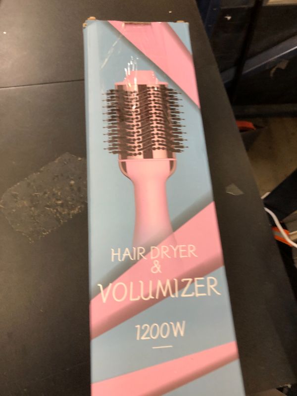 Photo 1 of Aopant Hair Dryer Brush, 4 in 1 Styling Tools Blow Dryer with Ceramic Oval Barrel, Hot Air Brush Hair Straightener Brush for All Hair Types, Pink, Ionic Technology, 1200W, 3 Heat Settings