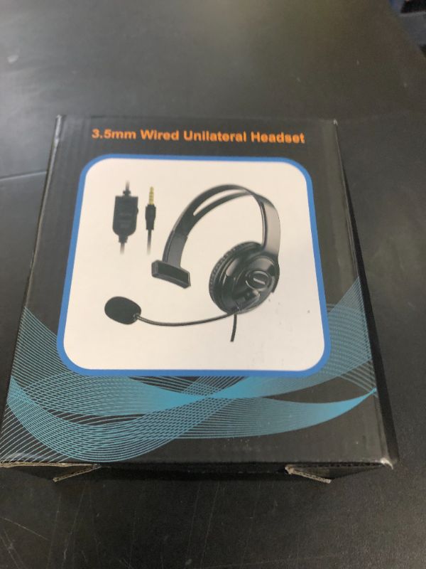 Photo 1 of Joso Wired One Ear Headset with Mic, Single Ear Headset for PS5, PS4, Xbox, Switch, PC, iPad, Mac & Tablet with 3.5mm - Chat Headphone, Office Business, Coach, Gaming, Remote Work